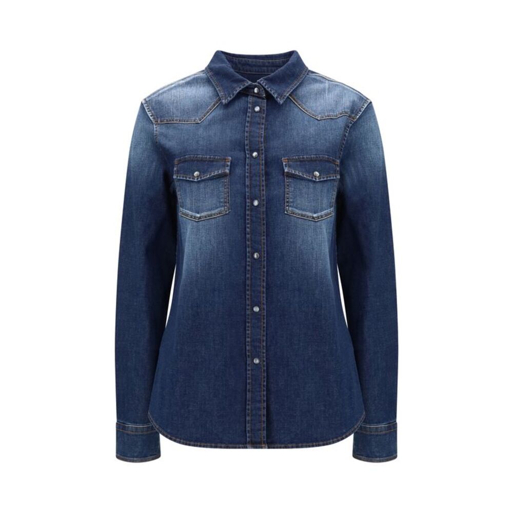 Jacob Cohen Women Lightweight Denim Western Long Sleeve Shirt